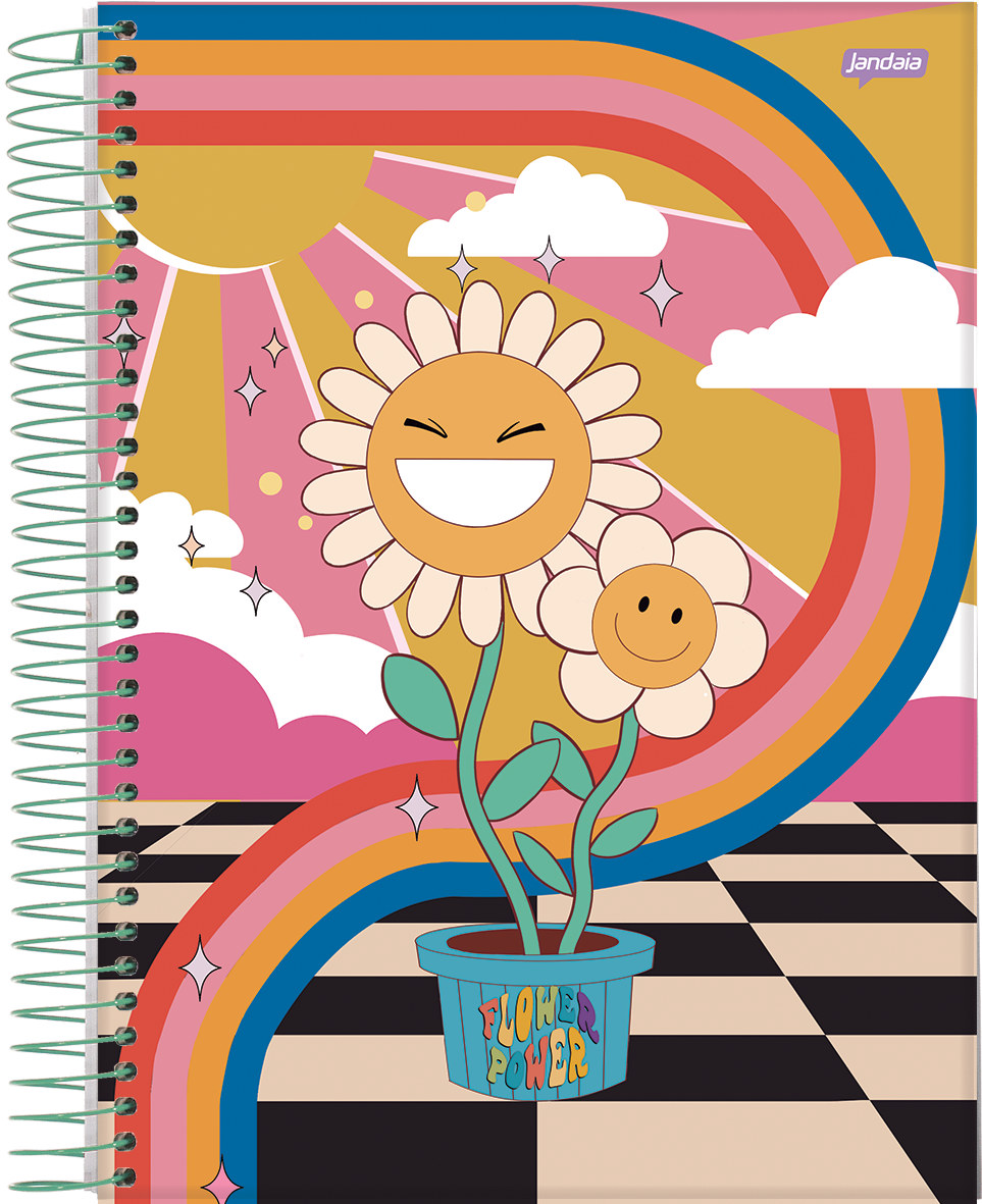 CADERNO ESPIRAL UNIVERSITÁRIO - FLOWER POWER - Imagem 4