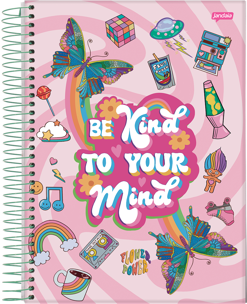 CADERNO ESPIRAL UNIVERSITÁRIO - FLOWER POWER - Imagem 3