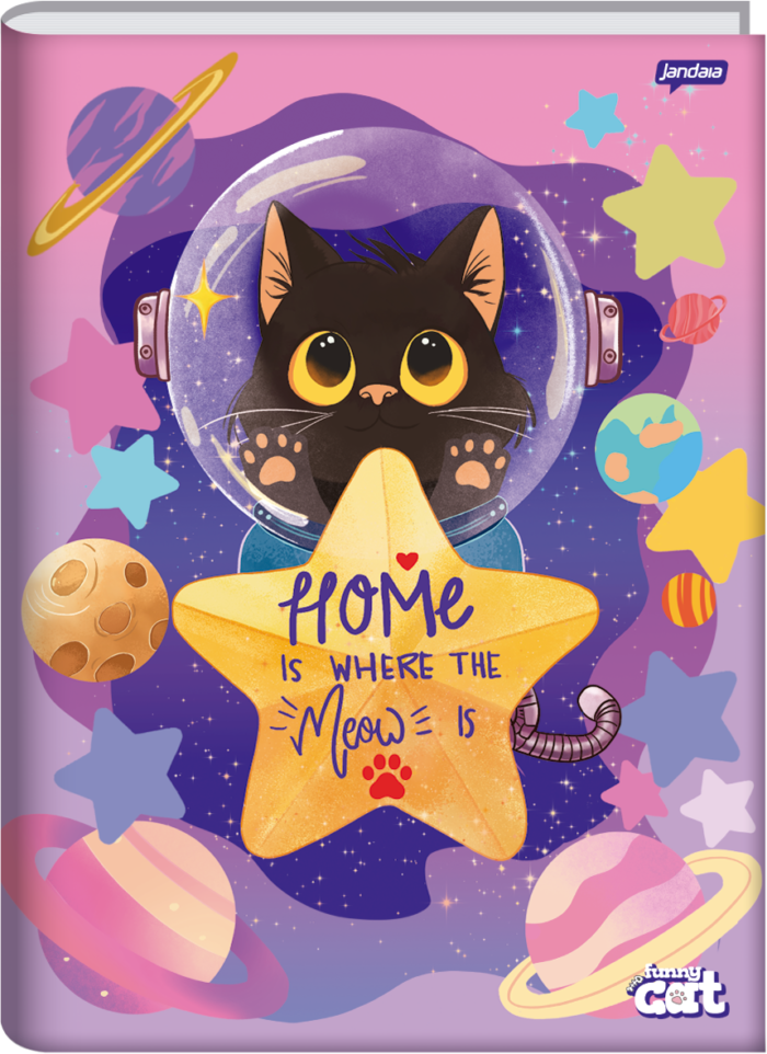 CADERNO BROCHURA 1/4 - FUNNY CAT - Imagem 3