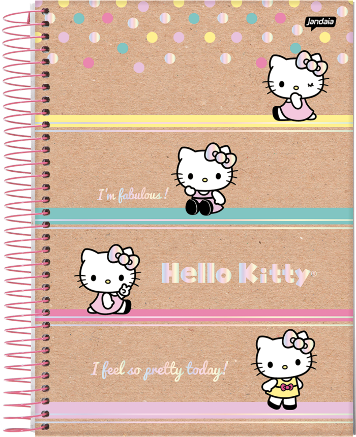CADERNO ESPIRAL 1/8 - HELLO KITTY KRAFT