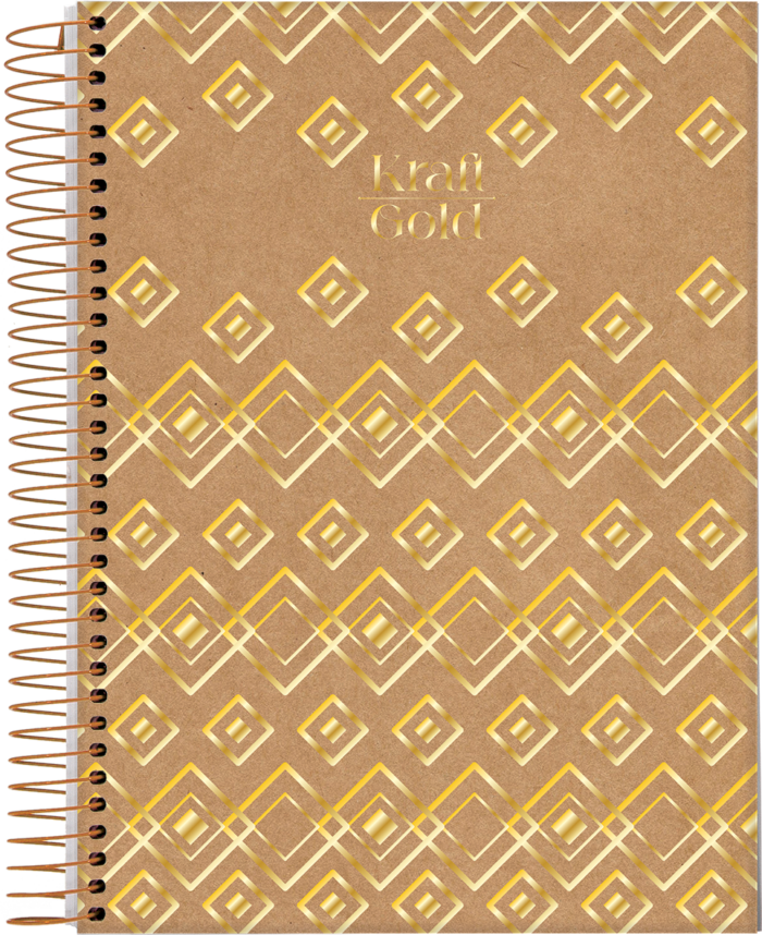 CADERNO ESPIRAL COLLEGE - KRAFT GOLD