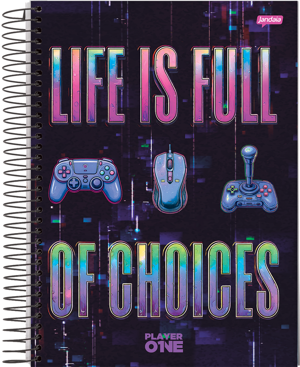 CADERNO ESPIRAL 1/4 - PLAYER ONE - Imagem 2