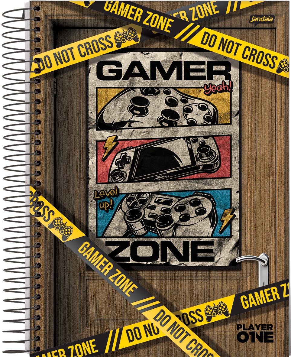 CADERNO ESPIRAL 1/4 - PLAYER ONE - Imagem 3