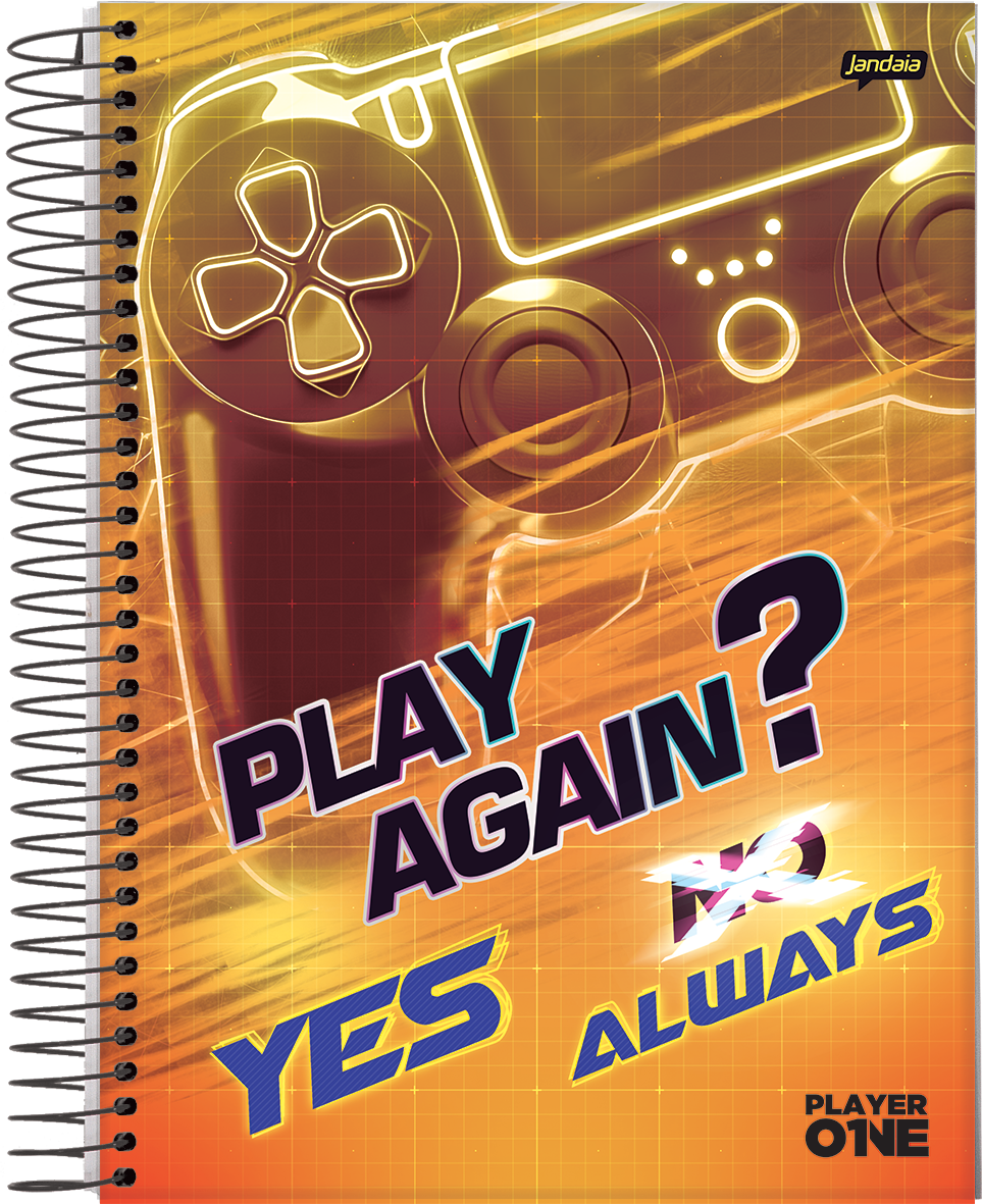 CADERNO ESPIRAL 1/4 - PLAYER ONE - Imagem 4