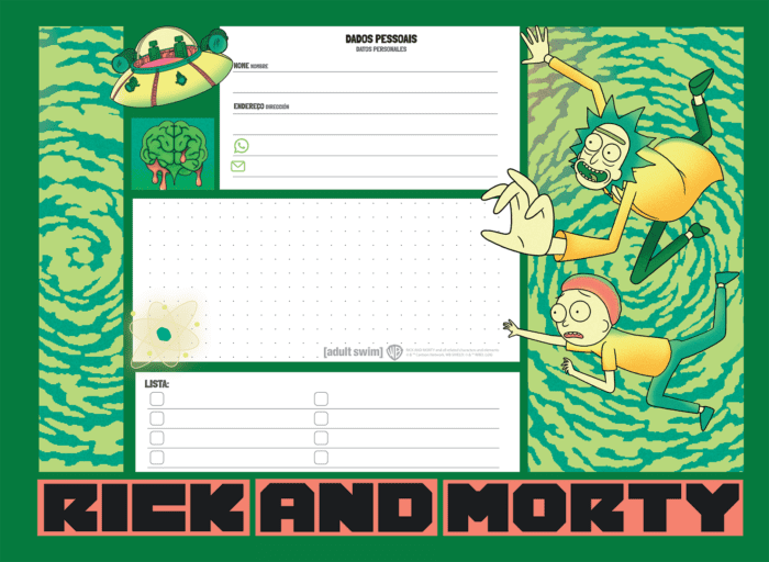 CADERNO CARTOGRAFIA - RICK AND MORTY - Imagem 3