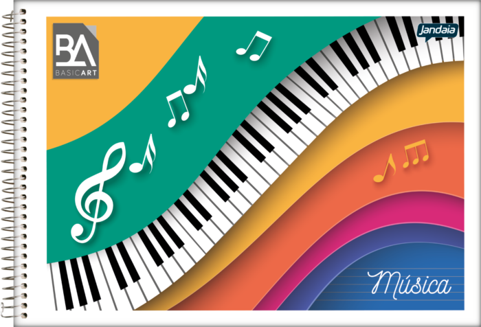 CADERNO DE MÚSICA ESPIRAL 1/4 - BASIC ART - Imagem 2