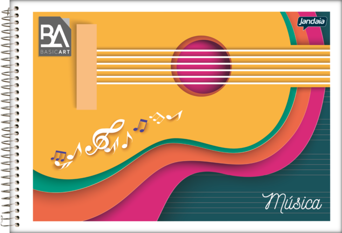 CADERNO DE MÚSICA ESPIRAL 1/4 - BASIC ART