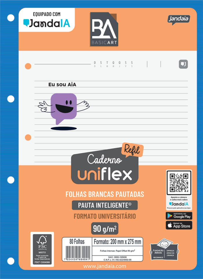 REFIL UNIFLEX UNIVERSITÁRIO INTELIGENTE - BASIC ART
