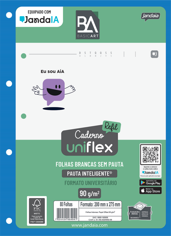 REFIL UNIFLEX UNIVERSITÁRIO INTELIGENTE - BASIC ART - Imagem 2