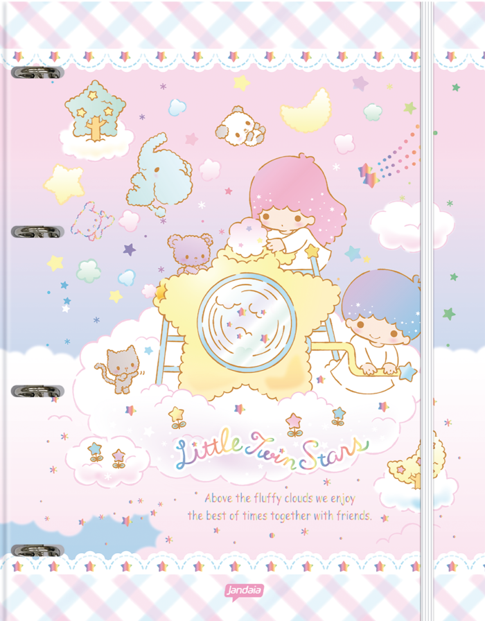 CADERNO ARGOLADO UNIVERSITÁRIO - HELLO KITTY E AMIGOS
