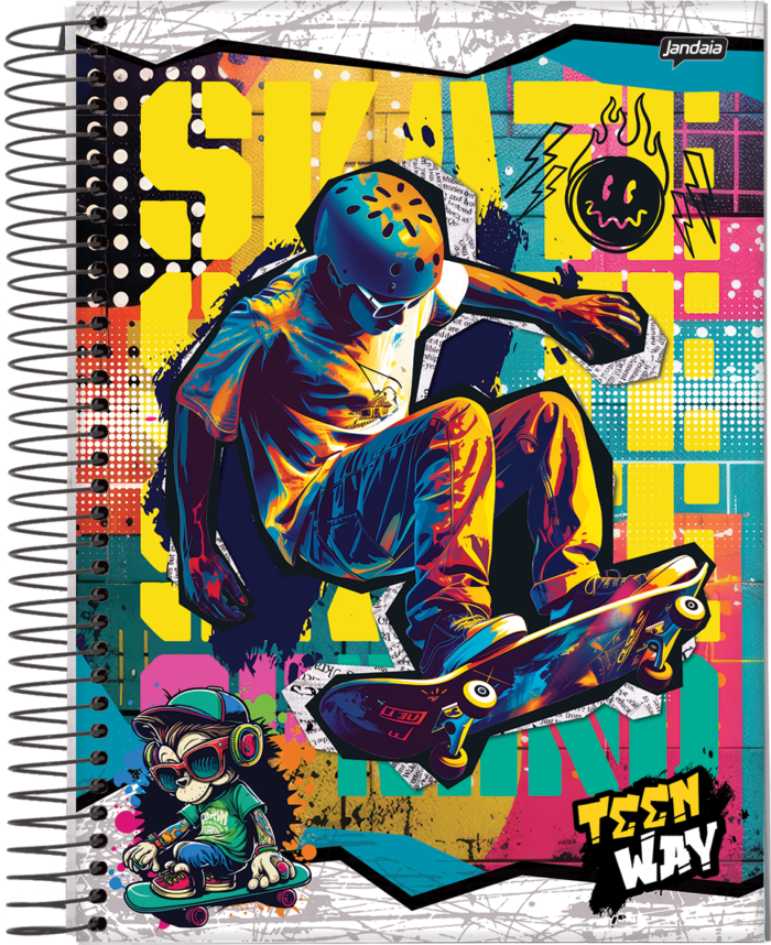 CADERNO ESPIRAL 1/8 - TEEN WAY