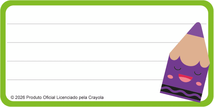 ETIQUETA IDENTIFICAÇÃO - CRAYOLA
