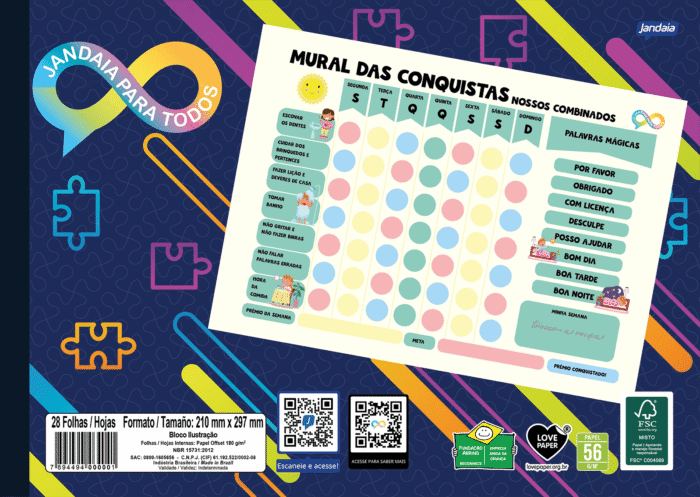 FOLHAS ILUSTRAÇÃO 180G - JANDAIA PARA TODOS