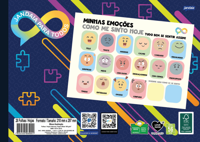 FOLHAS ILUSTRAÇÃO 180G - JANDAIA PARA TODOS - Imagem 3