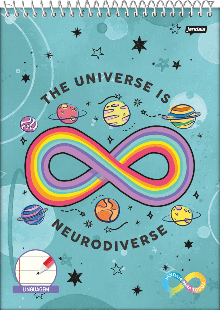 CADERNO ESPIRAL UNIVERSITÁRIO 1X1 TOPO CALIGRAFIA - JANDAIA PARA TODOS - Imagem 3