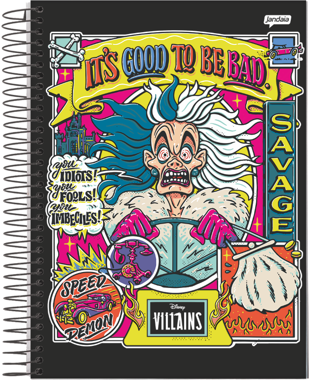 CADERNO ESPIRAL UNIVERSITÁRIO - VILÃS DISNEY - Imagem 3